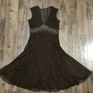 Brown Chiffon Dress